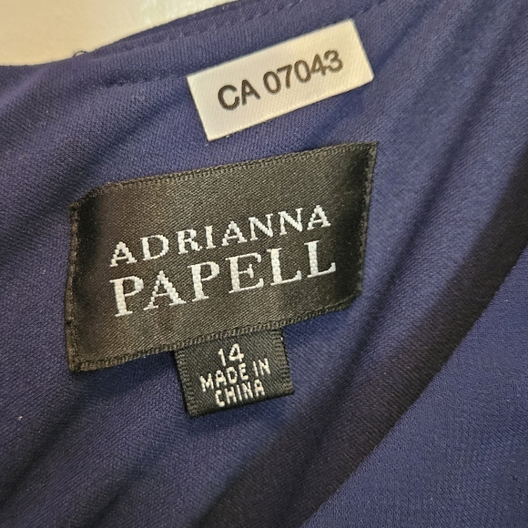 👗Host pick👗 Adrianna Papell Blue Tiered Cap Sleeve Knee Length Cocktail Dress - Picture 4 of 7